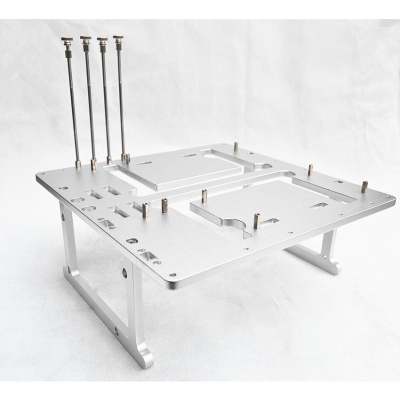 Aluminum Open Frame Test Bench Water Cooling - Open frame aluminium computerkast, MATX moederbord